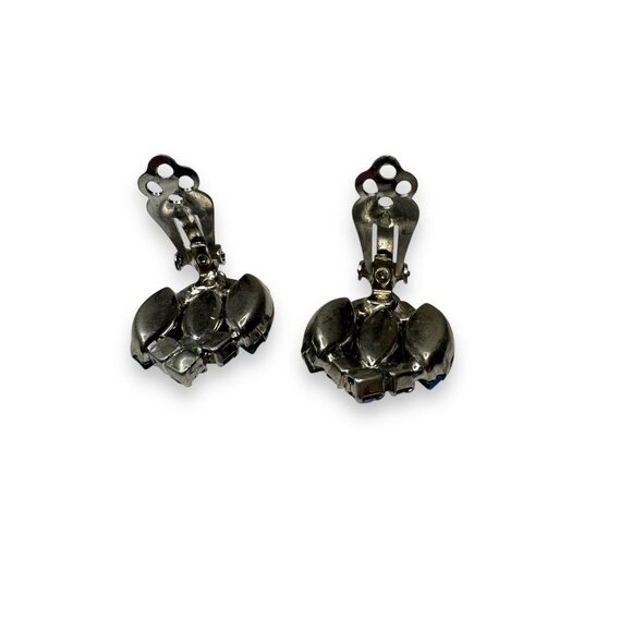 Vintage Peacock Crystal Clip-On Earrings - Picture 5 of 7